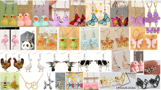 Jewelry 22: Ducks, Butterflies, Cows, Chickens and Animals